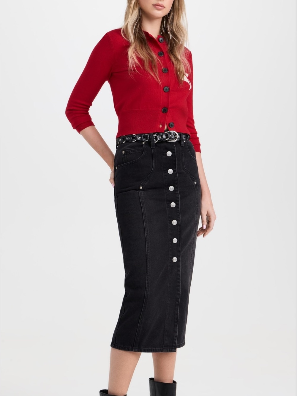 Isabel Marant Etoile Newton Cardigan Poppy Red Logo Cotton Wool Size 36 US 4 - Picture 3 of 10